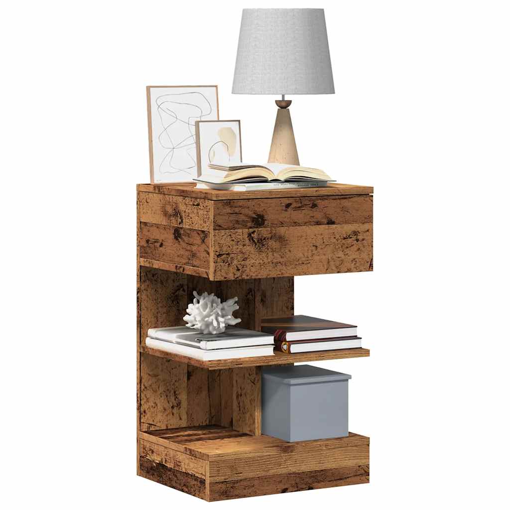 Nightstand with Vintage Wood Look 40 X 35 X 65 Cm Engineered Wood