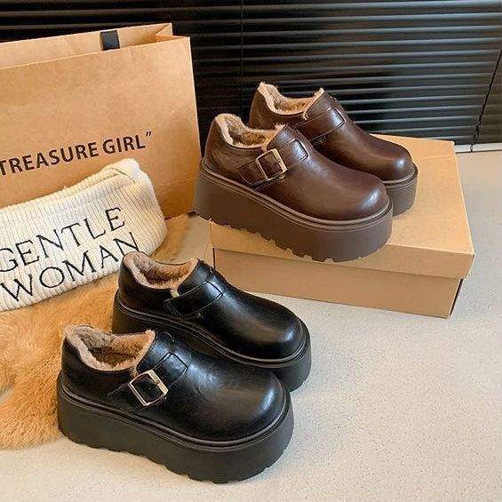 Warm and thickened snow boots for women's 2025 winter new muffin soles, fashionable and versatile thick-soled small velvet cotton shoes