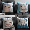 GGawr GuraA Anime Cushion Cover Natural Linen Organic Fabric DoubleSided Printing Sofa Home Decor Gift Pillow Case