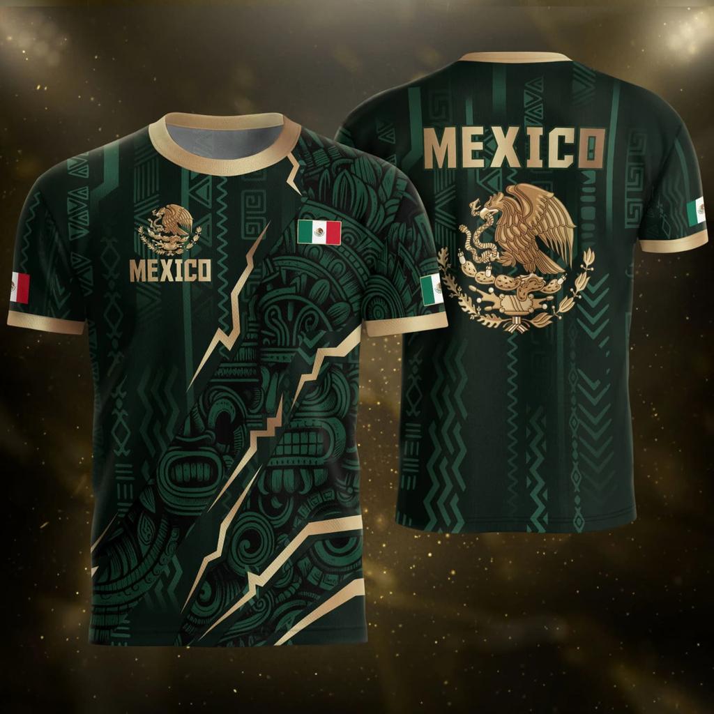 Men's National Team Supporter Soccer Jersey Short Sleeve Mexico Football Casual Top Fan Shirt for World Cup