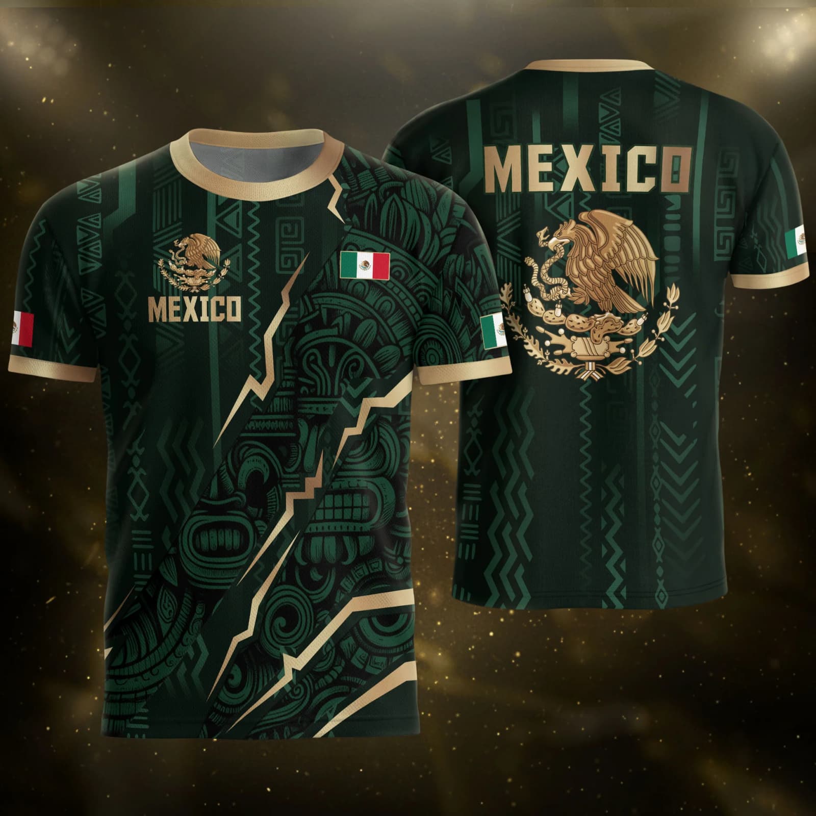 Men s Mexico Team Soccer Short Sleeve Fan T-Shirt for Casual and Day Wear M