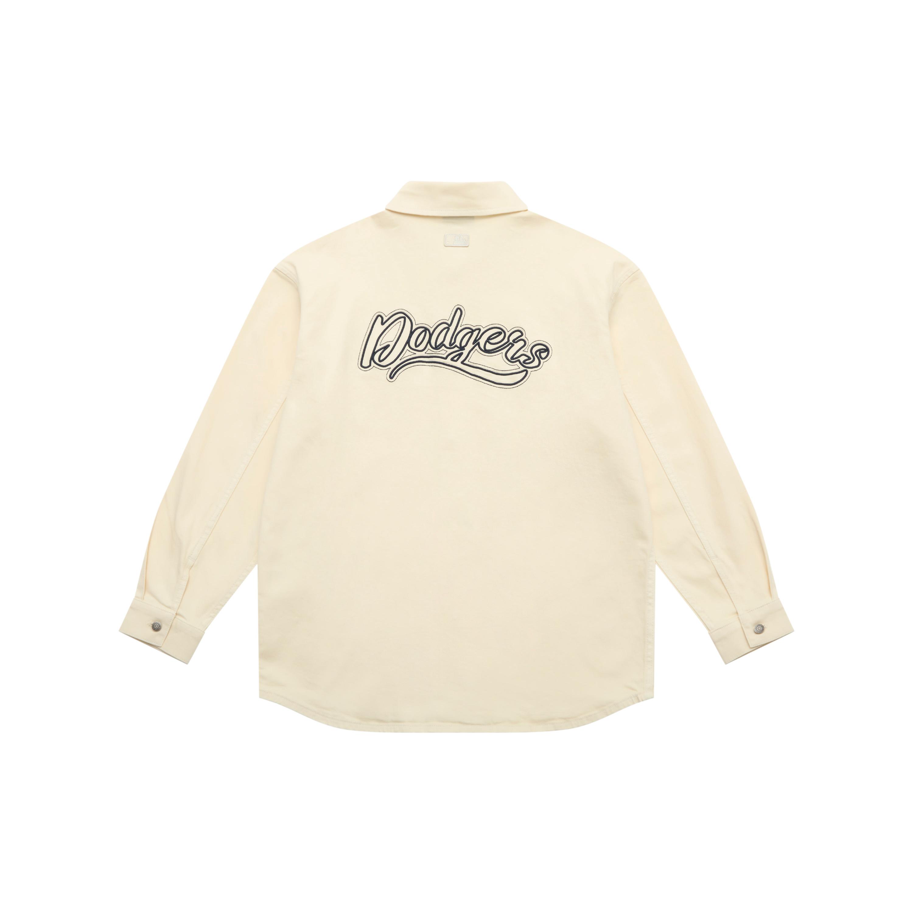 

Новая коллекция в стиле преппи MLB Los Angeles Dodgers 25FW Рубашка Унисекс Стандартная Слоновая кость 3ADRV0154-07CRS M