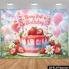 2D Erdbeere Erster Geburtstag Kulisse Berry Sweet Fotografie Hintergrund