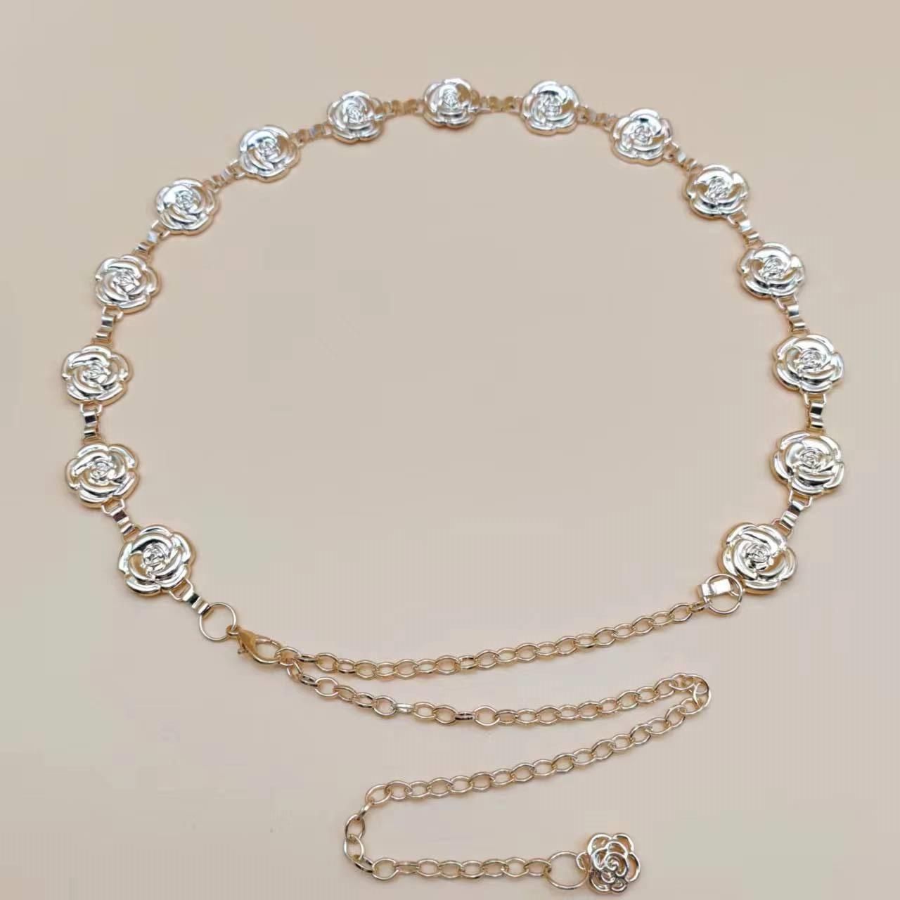 

The New Metal Chain Decorated Jeans Chain Is A Fashionable Lady s European and American Inlaid Pendant Paired with A Waist Chain