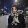 Soft Waxy Rhombus Small Plaid Ins Scarf Women's Winter New Korean Version Versatile Student Shawl Warm Scarf