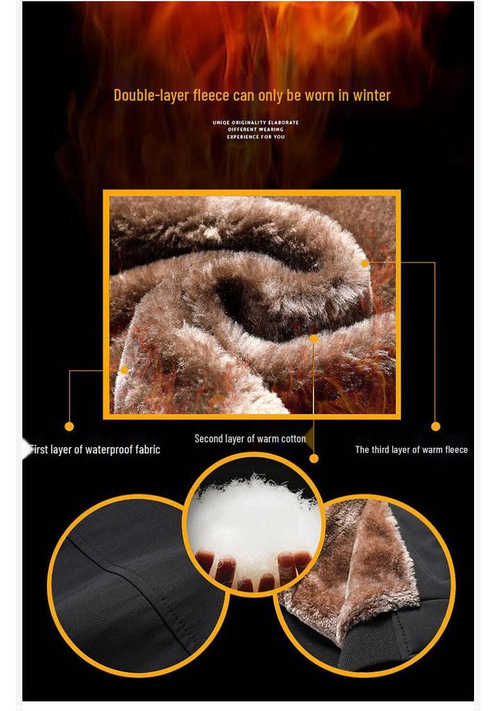 Men's Lamb Fleece Jacket - Warm, Thick, and Plus Size for Middle-aged and Young Dads