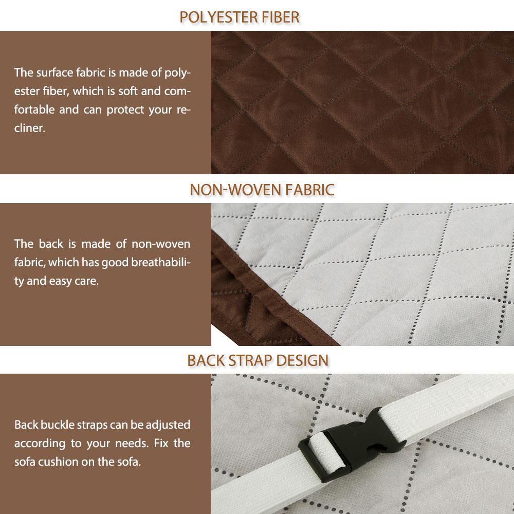 Recliner Chair Cover Slipcover for Armchairs Washable Sofa Couch with Adjustable Elastic Strap Furniture Protector for Room