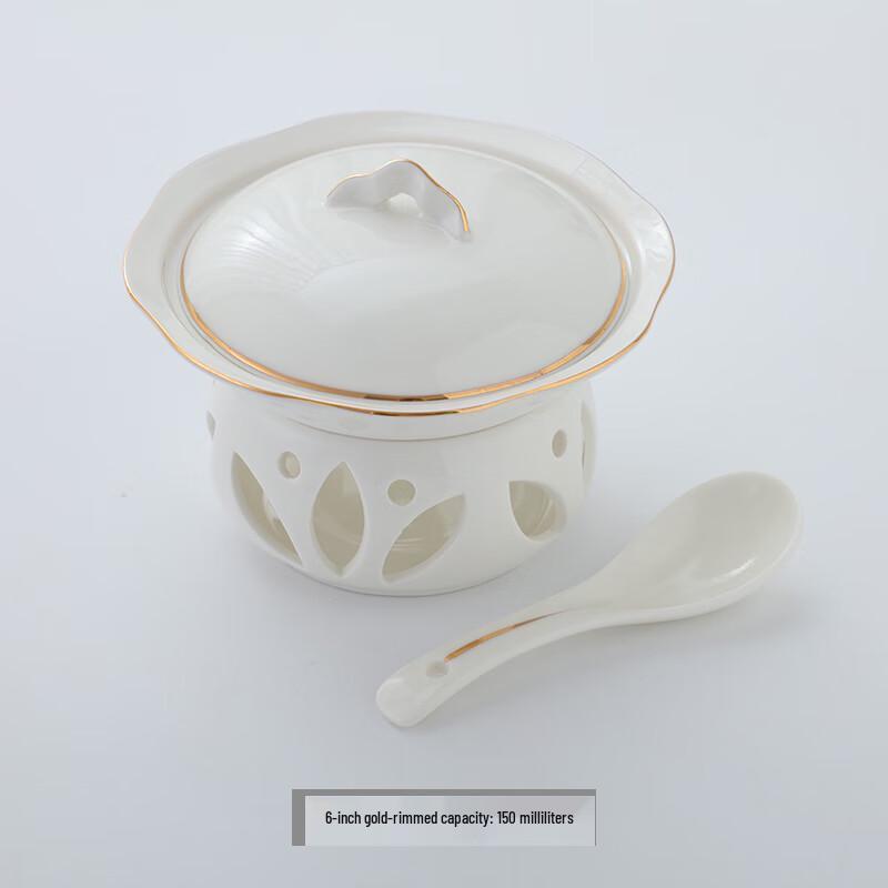 

Premium Ceramic Lidded Individual Stew Pot with Heating Base