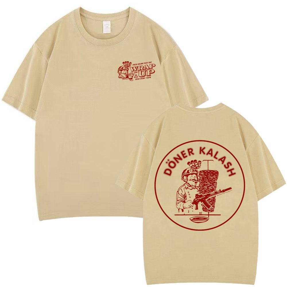 Doner Kebab Kalash Funny Graphic Tshirt Unisexs Women Casual Oversized Short Sleeve TShirt Harajuku Hiphop TShirts Streetwear