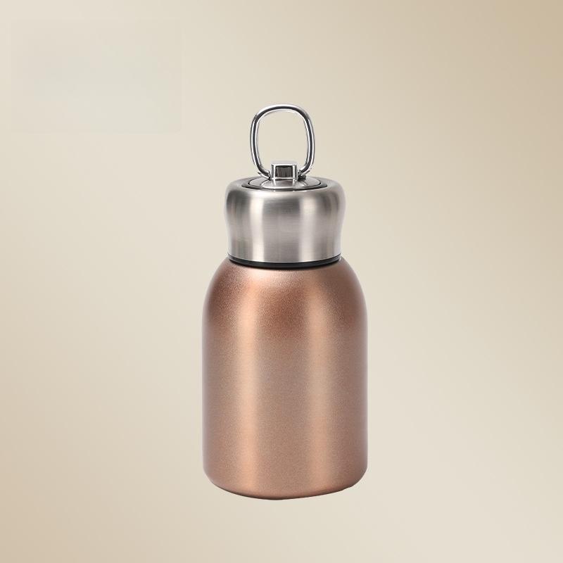300ML Insulated Stainless Steel Mini Big Belly Cup Thermo Cafe Coffee Mug Car Thermos Mug Vacuum Thermos Cup with Carrying Ring 300ml
