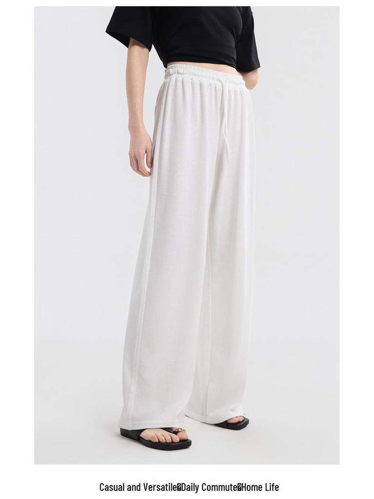Yulu Women's Linen Straight-Leg Summer Pants - Loose, Breathable, Slimming, Versatile, and Casual Long Pants