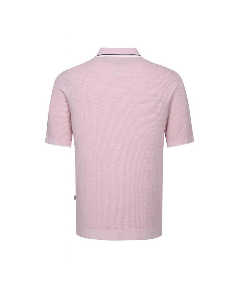 Dagseusyeocheu Cotton Blend Short Sleeve Collared Knit Pink_Dls1Swts110P1
