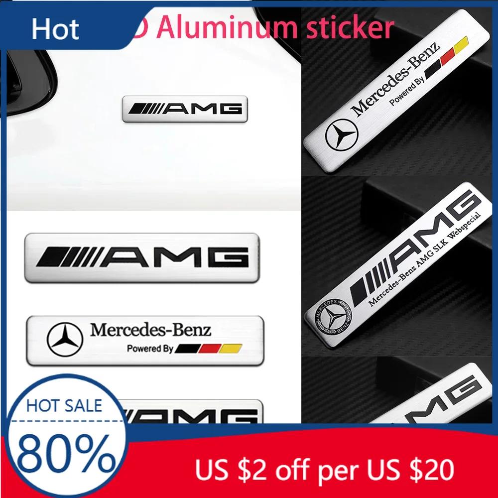 FJR5 Hot 2025 3D Aluminum Emblem Car Window Body Car Side Fender Decoration Stickers for Mercedes Benz AMG W204 W213 W205 W211 Auto S