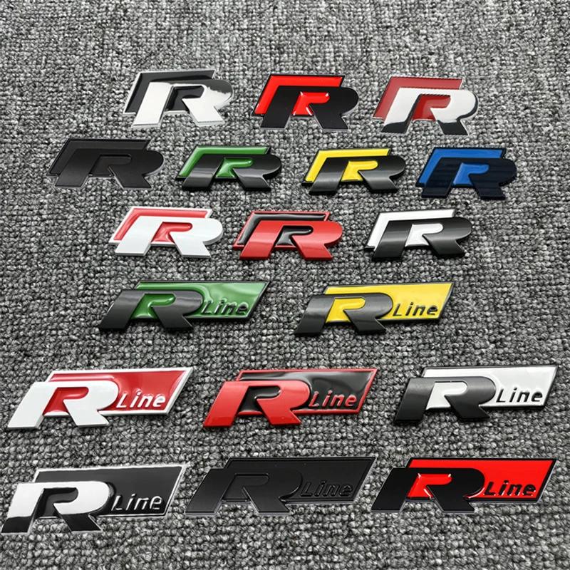 BPI1 2025 Hot R Rline Metal Car Front Grill Trunk Sticker Accessories For Volkswagen VW GTI Polo Golf MK8 Lamando Passat Magotan Tigu Ly2