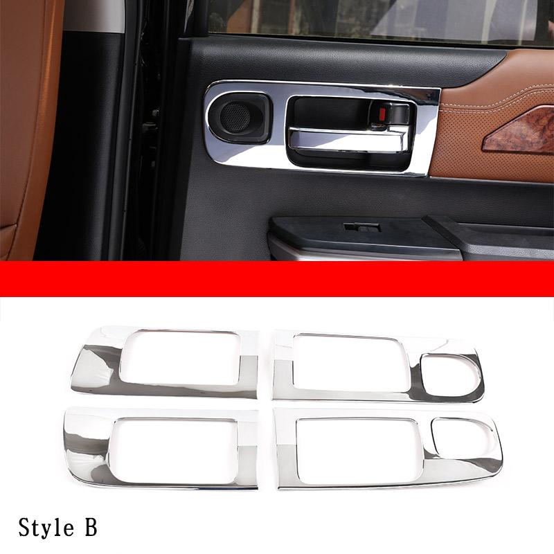 ABS Silver For Toyota Tundra 2014- Interior Modified Car Center Control Decorative Strip Sticker Car Accessories