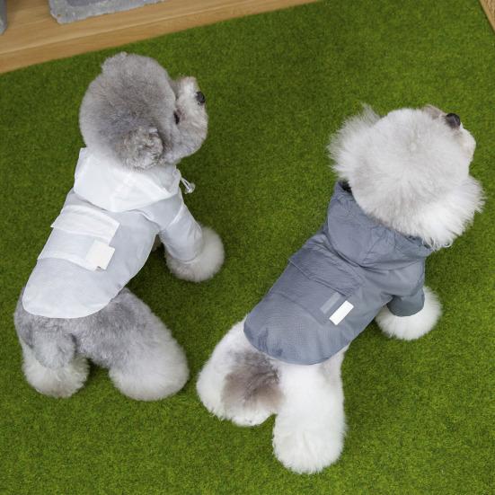 Sweat à capuche pour chien Protection solaire Respirant Veste d'été pour chiot Séchage rapide Vêtements pour chien avec poche Capuche réglable pour petits chiens Protection UV extérieure