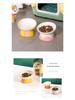 Hand-Painted Ceramic Cat Bowl: Cute, Multi-functional, Slanted for Neck Protection, High-Legged Design Suitable for Food & Water