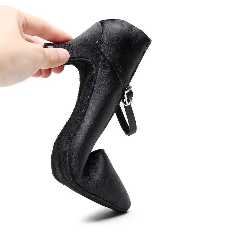Women Modern Dance Shoes Closed Toe Soft Sole Medium Heels Ballroom Dancing Shoes