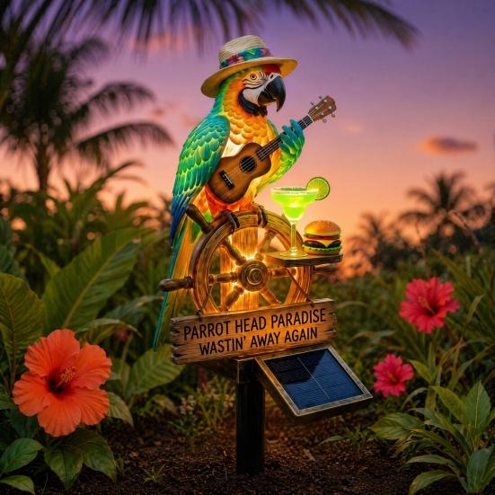 Solar Parrot Garden Light LED Solar Powered Tropical Bird Pathway Light Outdoor Waterproof