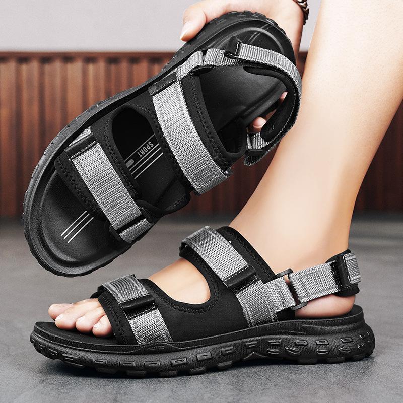 

Sandals 22 new summer two-wear trendy shoes outdoor non-slip soft-soled casual beach shoes 44 сірий колір