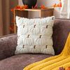 Decorative Pillow Case Embroidery Maple Leaves Pumpkin Pattern Pillow Cover Removable