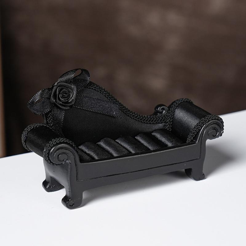 Stilvoller Schmuckständer Stilvoller Schmuckaufsteller Modischer Schmuckorganizer Schwarzer Aufbewahrungsständer