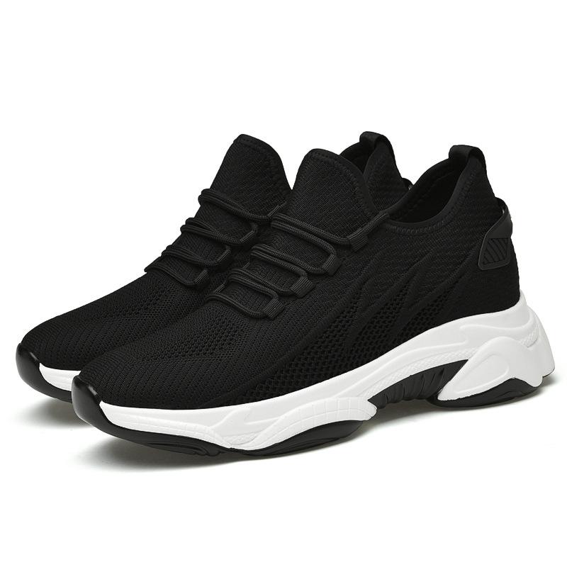 Thick-soled Inner Height-increasing Shoes Spring and Summer New Fly-woven Casual Sports Shoes Dad Shoes Ins