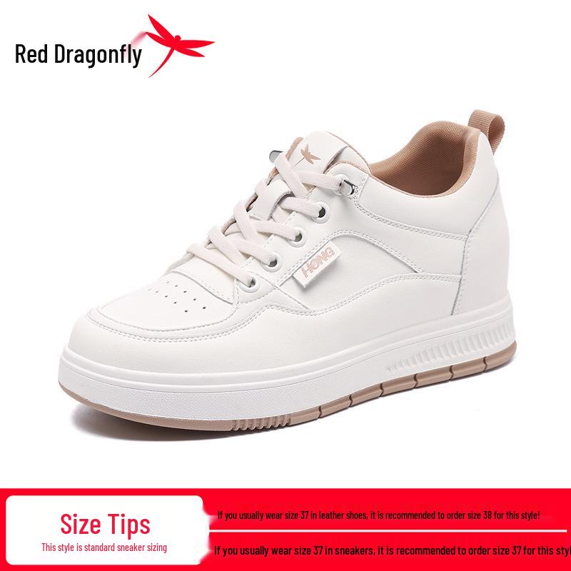 

Женские легкие кожаные туфли на платформе Red Dragonfly - Осень 2025 35