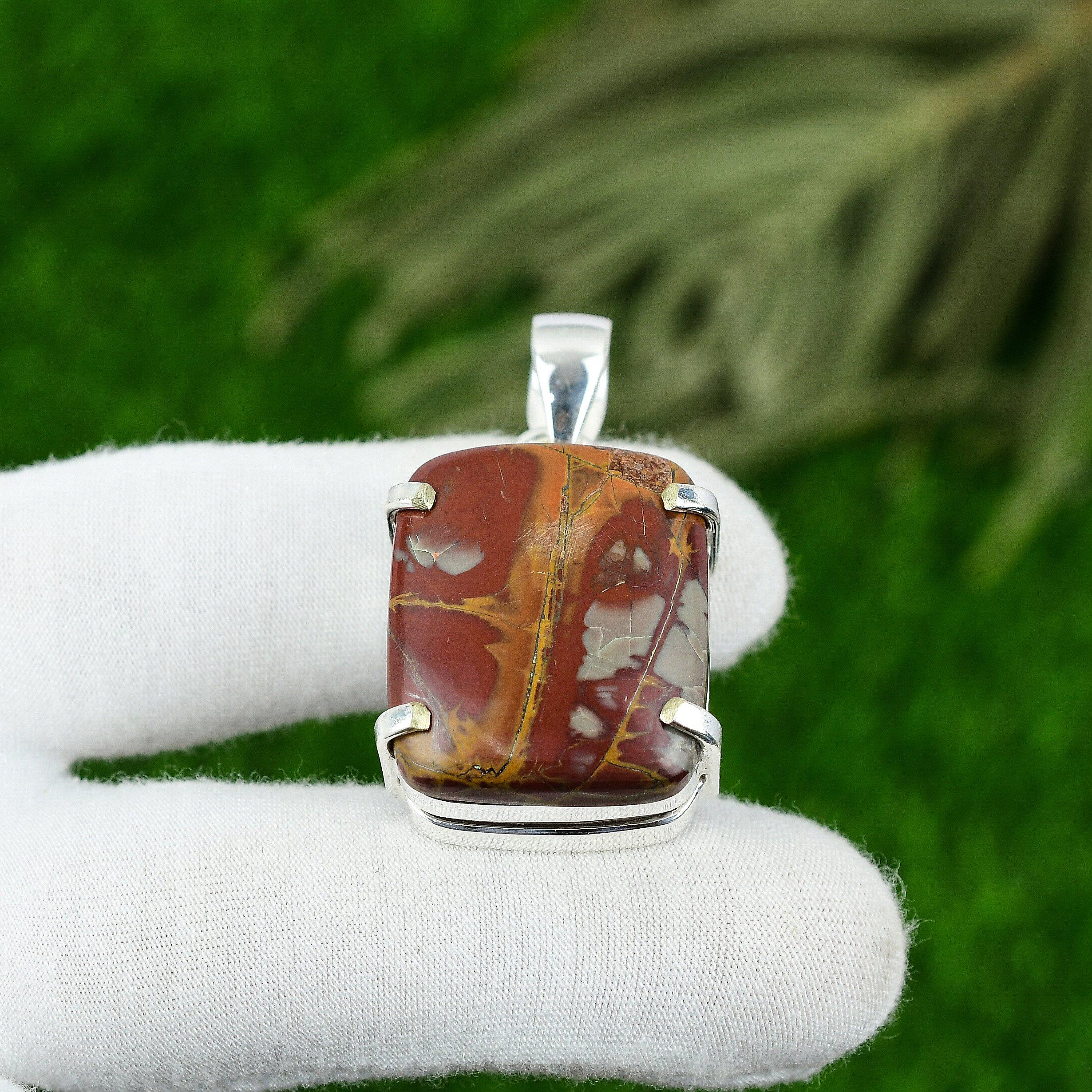 

Natural Noreena Jasper Gemstone Pendant 925 Sterling Silver Indian Jewelry