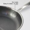 316 Stainless Steel Frying Pan Wok Pan Steak CookingSkillet Saucepan Induction Gas Stove Universal Kitchen Cookware Nonstick Pot