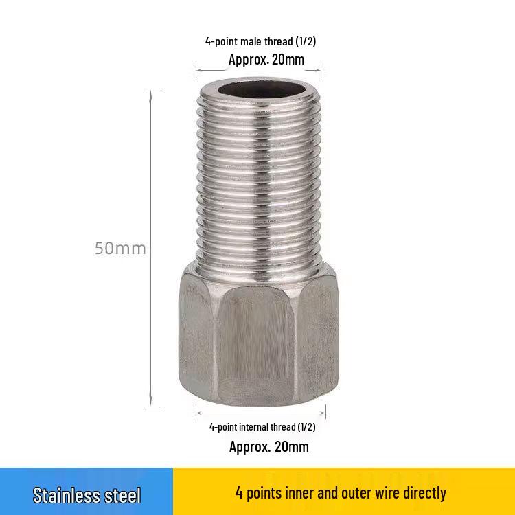 Redutor Rosqueado Vermelho de Aço Inoxidável Espessado Macho/Fêmea: Extensão de Tubo de Água de 6 para 4 Pontos, 25 para 20