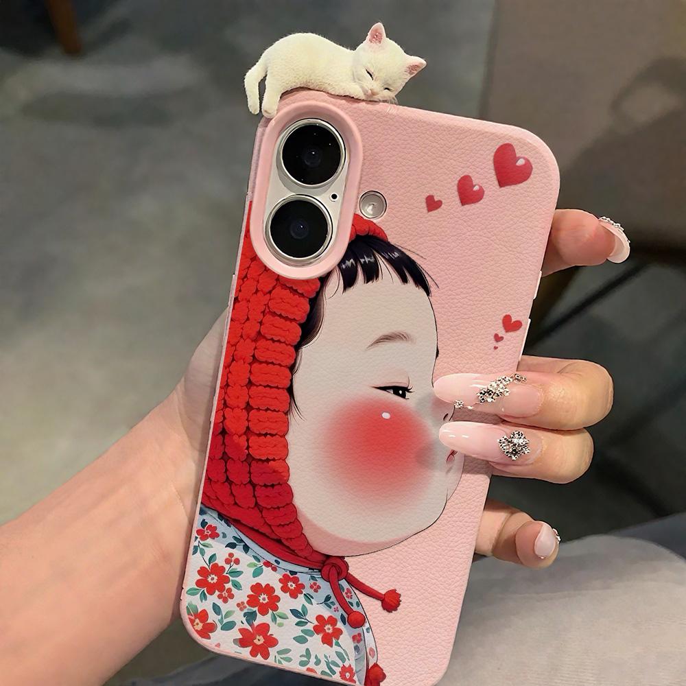 3D Phone Case for iPhone 11 13 17 Pro Max 17 Air Case iPhone 13 15 16 Pro Max 12 14 Pro Max 14 15 Plus Cute 3D Kitten Cartoon Leather