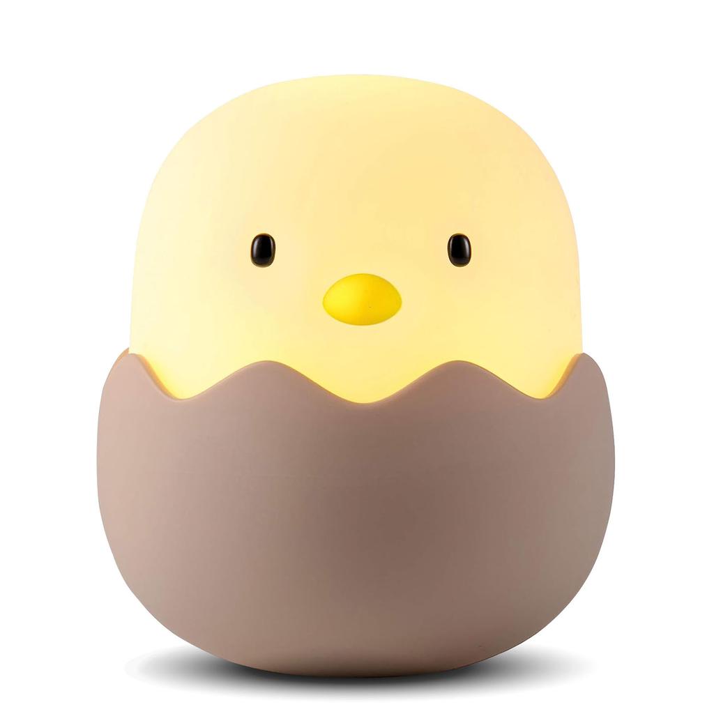 Lumină de noapte cu animale drăguțe, lumină de noapte din silicon din desene animate, la atingere, lumină caldă, coajă de ou, lampă de noapte, lampă de atmosferă, cadou pentru copii