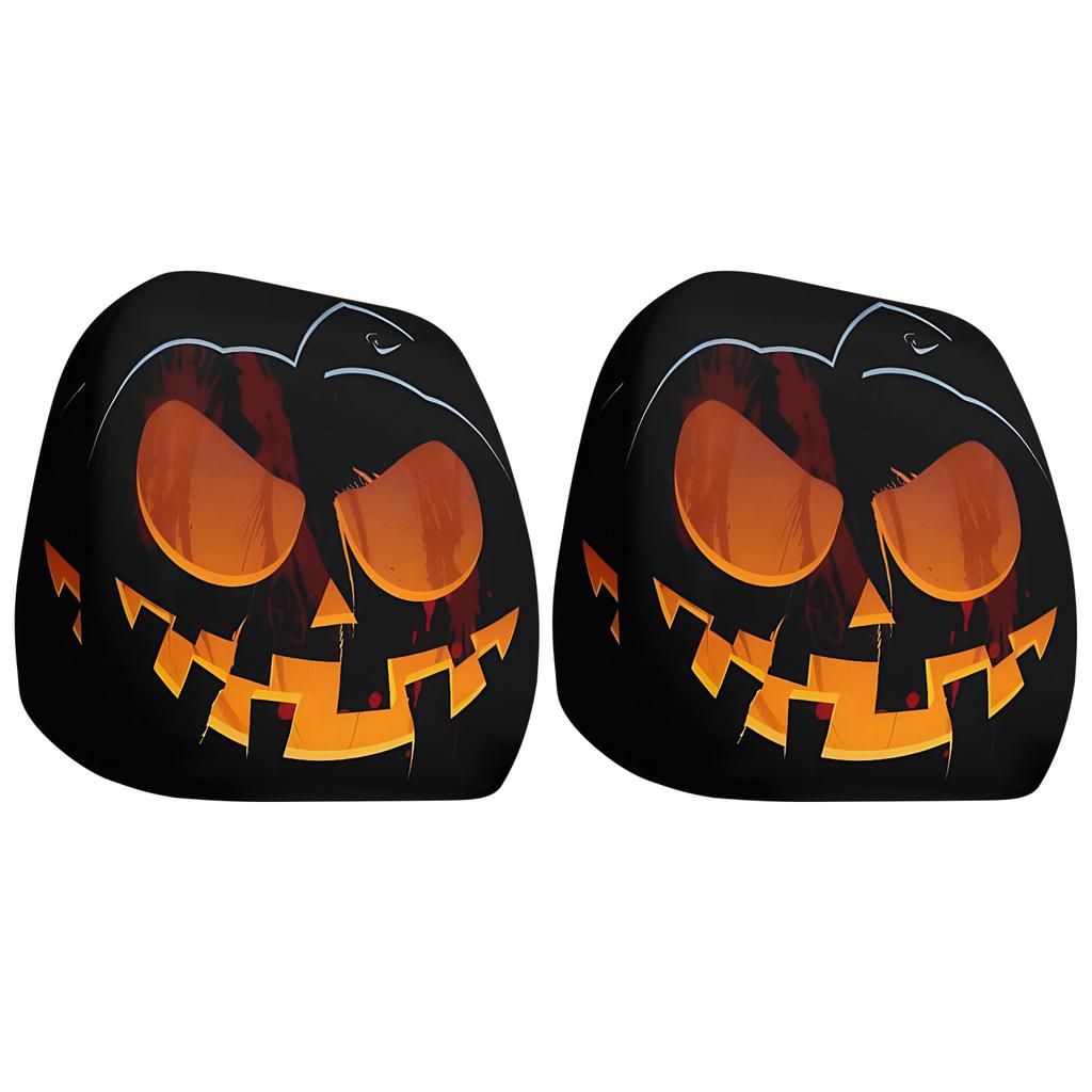2pcs Halloween Headrest Covers Car Headrest Covers Decorative Cushion Cover Elastic Head Rest Covers Interior Car Accessories