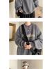 Men's Burgundy Fleece-Lined Oversized Hoodie, Hoodless, American Style, Heavy-Weight, Trendy Autumn/Winter Jacket.