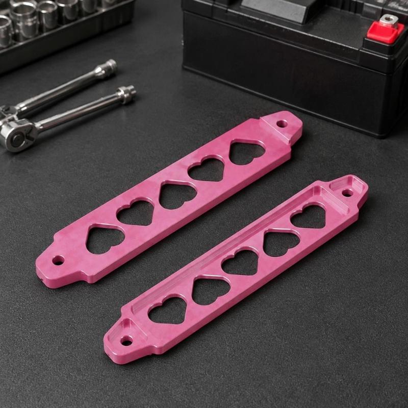 Anodized Metal Battery Hold Down Bracket Kit for Car or Motorcycle, Secure Battery Mounting Bars for Service Use