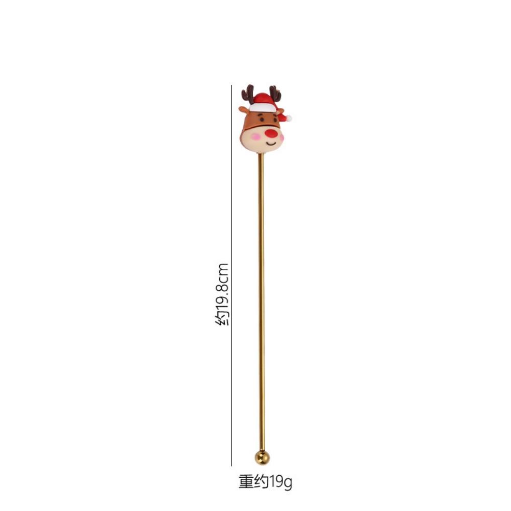 1Pcs Stainless Steel Stirring Sticks Christmas Decorative Drink Stirrers for Coffee Tea and Cocktail for Party and Bar Use