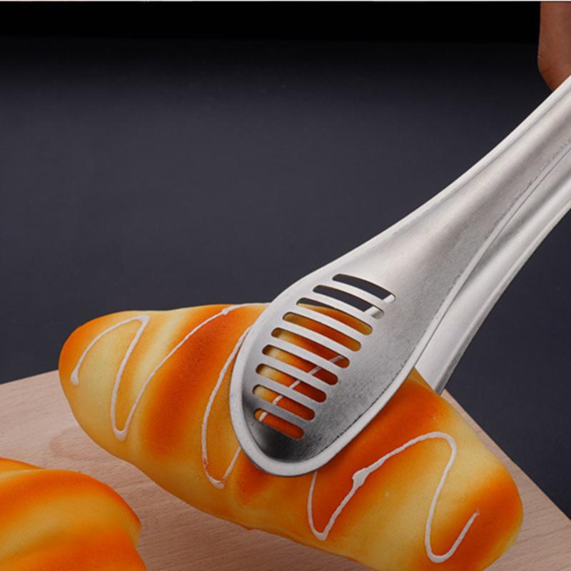 3-Size Hollow Kitchen Barbecue Food Tongs Stainless Steel Meat Salad Clip Multifunctional Home Cooking Utensils Kitchenware