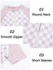AIEOE Baby Short Sleeve Rash Guard with Romper for Boys and Checkered UV Sun Perfect for Water and Beach Size 110 Swimsuit, One-Piece Hat, Girls,