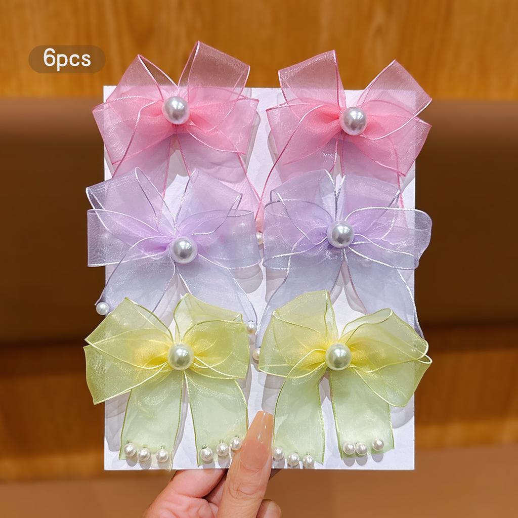 6 colorful fashionable bow hair clips, sweet and stylish hair accessories suitable for daily use