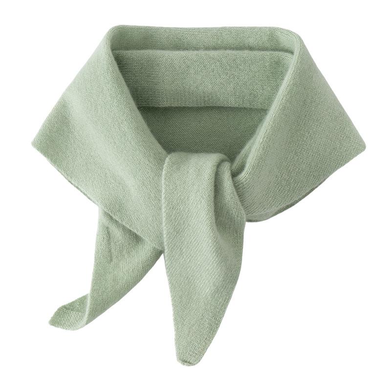 100% Pure Cashmere Women's Triangle Scarf - Solid Color, Autumn/Winter Versatile Knit Warmth