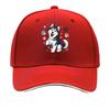 Playful Husky Smiling Pet Illustrati Hip Hop hat Fashion Outdoor Sports Sandwich Baseball Cap