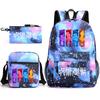 Teen Animation Backpack Elementary School Student Fashion School Bag Three-piece Set