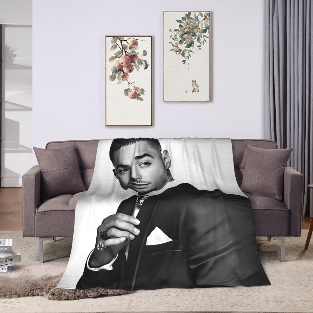 Soft Blanket Camping Maluma Rapper Printed Bedding Throws Flannel Bedspread For Couch Chair Graphic Sofa Bed Cover