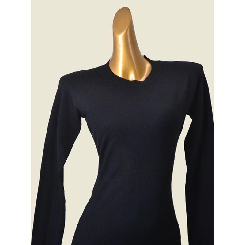 Black Long Sleeves Base Knitting Dress Winter Inner Wear Heattech Bodycon Dress Fashion Wind Silm