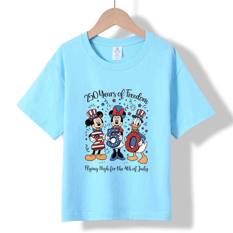 XH54 MINISO 2026 Summer New Printed Cotton Round Neck T-shirt for Children Aged 1-16, Boys and Girls