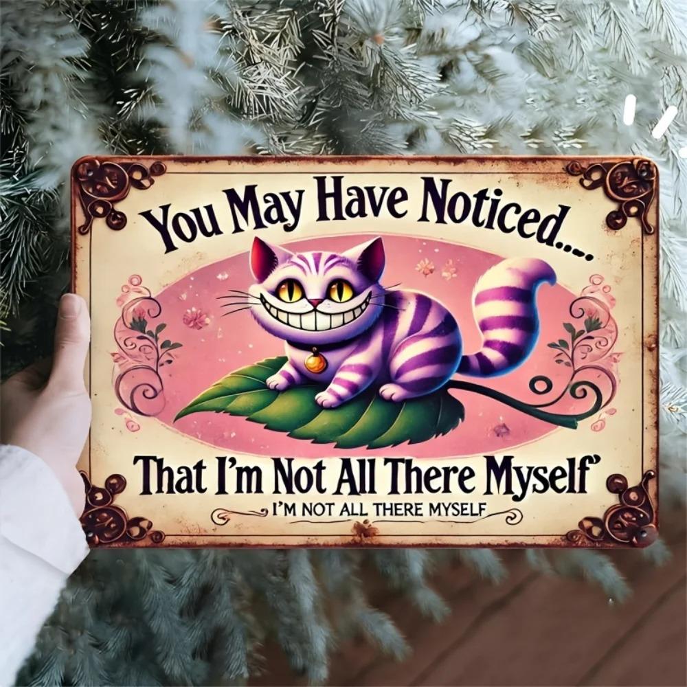 

RetroTinWorks Cheshire Cat Metal Sign Vintage Wall Decor for Cafe Bar Pub Wall Art 20x30cm
