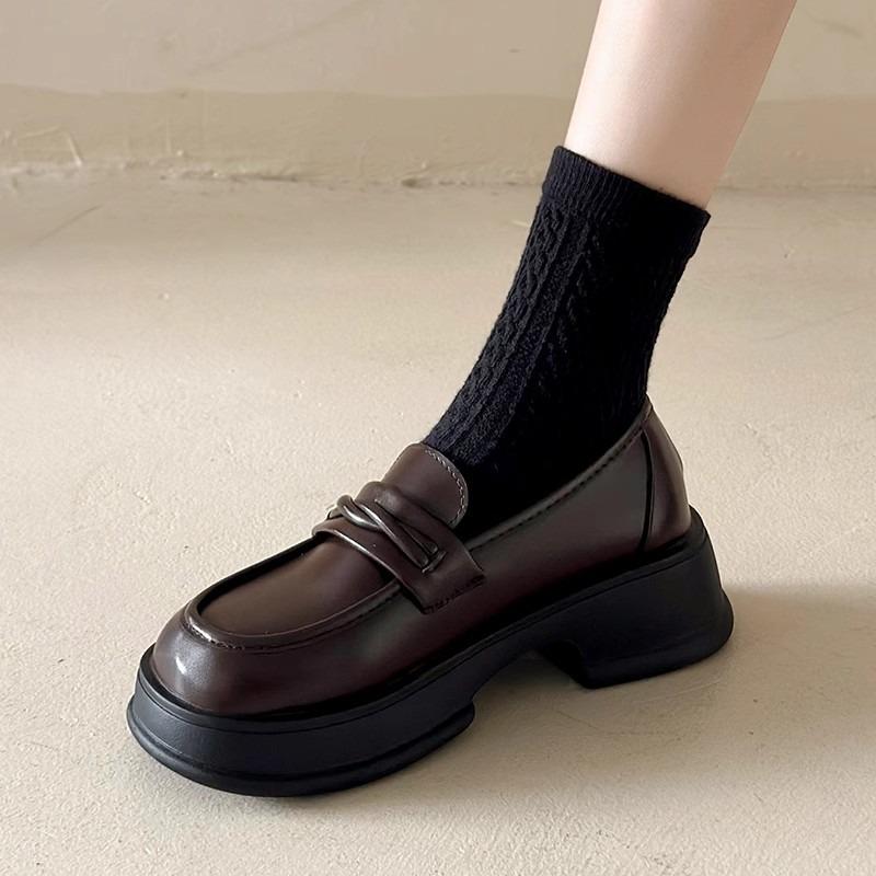 Leather Small Leather Shoes Women's Shoes Spring and Summer New Models with Skirts, Thick Soles and One Pedal Single Shoes