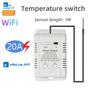 WiFi Temperature Switch with 1M Sensor EWelink Smart WiFi 20A Thermostat Temperature Switch Supports Voice ControlJAS