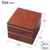 Takenaka Musubi 5.0-inch Two-Tiered Box (with inner bin) Vermilion T-56721